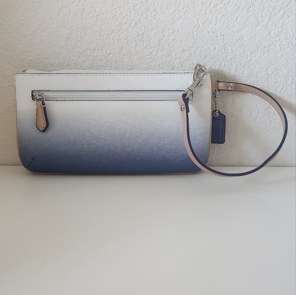 Coach new blue and white ombre wristlet - Picture 2 of 12